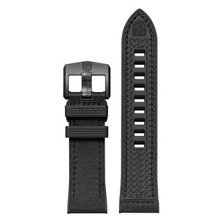 Nitrile Rubber Strap, 24 mm, FPX.2404.21B.1.K, Black with black stitching