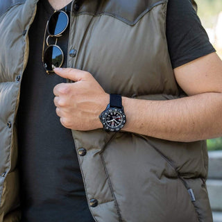 F-117 Nighthawk, 44 mm, Pilot Watch - 6441, Outdoor image with worn wrist watch