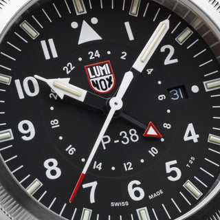 Air Pilot P-38 LIGHTNING, 42 mm, Pilot Watch - 9521, Detail view of the watch dial 