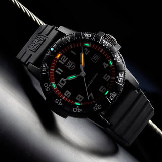 Leatherback SEA Turtle Giant, 44mm, Outdoor watch - 0335, UV Shot with green and orange light tubes