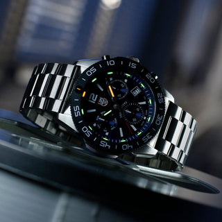 Pacific Diver Chronograph, 44 mm, Diver Watch - 3144, UV Shot with green and orange light tubes